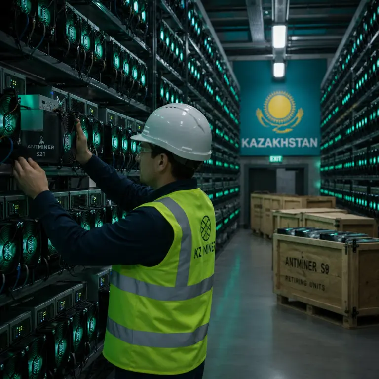 새 Antminer S21 장비가 설치되고 구형 마이너가 퇴역 준비 중인 NoxHash 데이터 센터