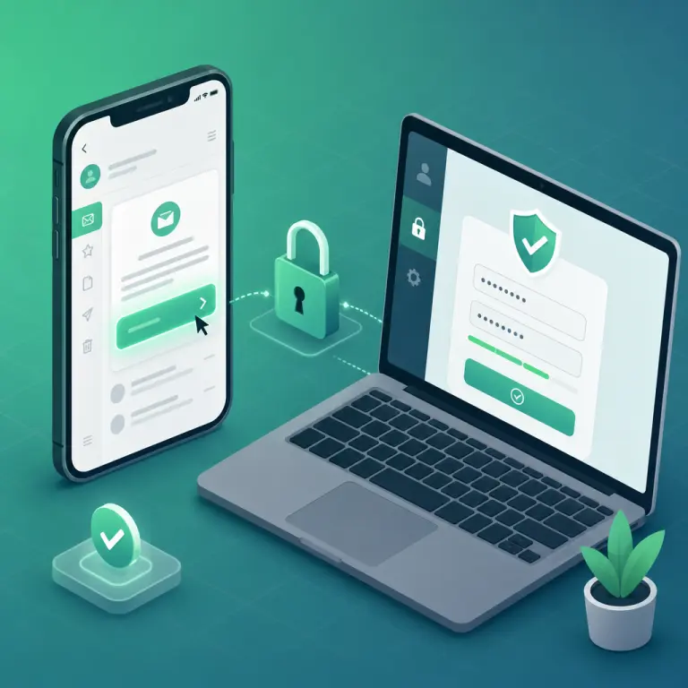 Illustration showing the NoxHash password reset flow with email reset link and new password form