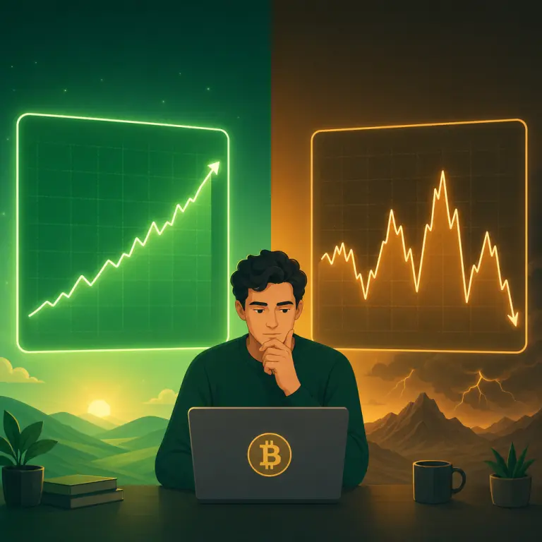 Illustration comparing expected versus actual Bitcoin cloud mining earnings
